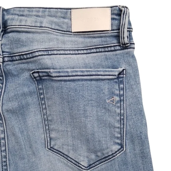 HIDDEN Women's High Rise‎ Distressed Raw Hem Ankle Crop Jeans Size 31 - Picture 9 of 14
